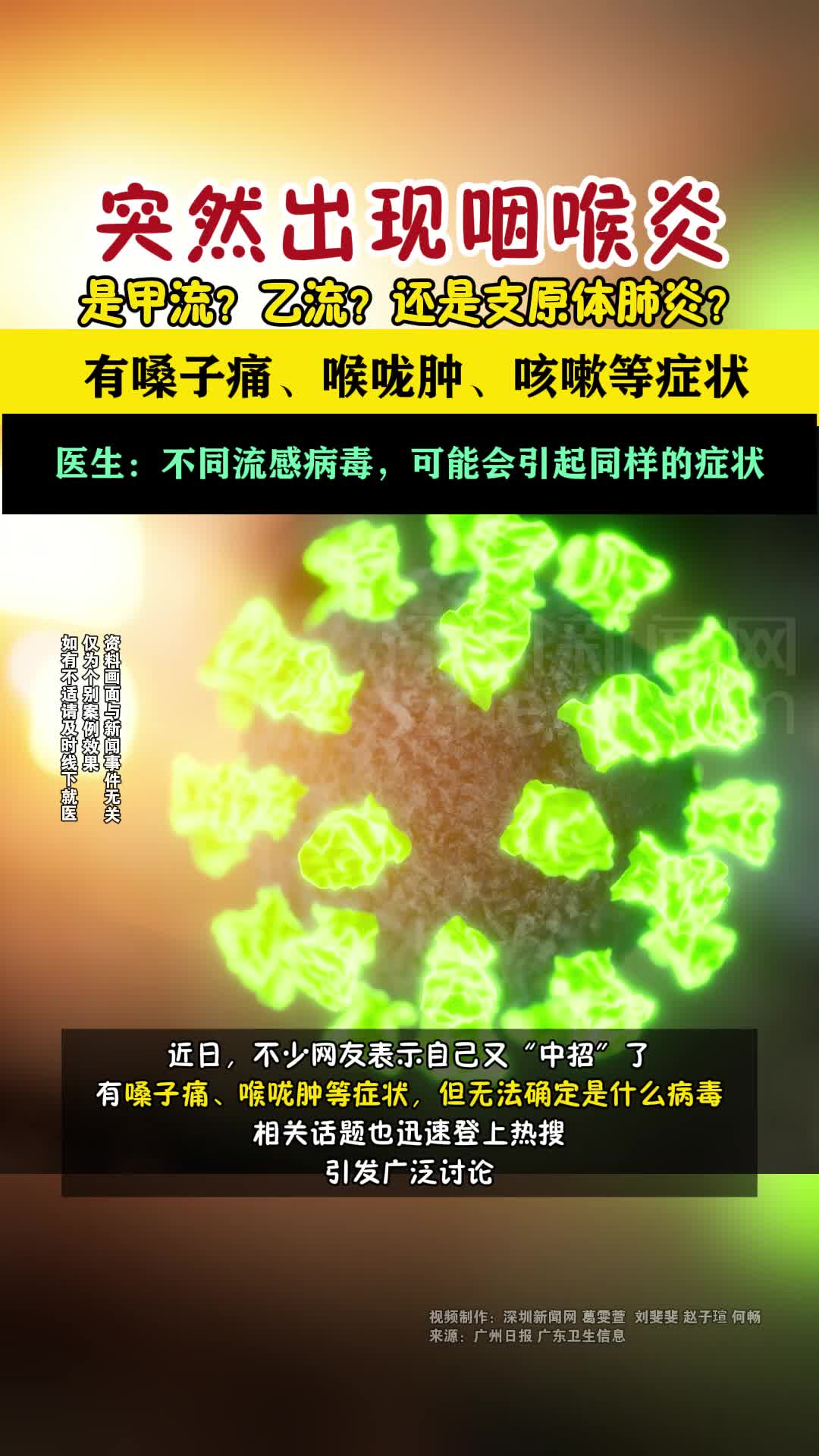 突然出现咽喉炎是什么病毒?